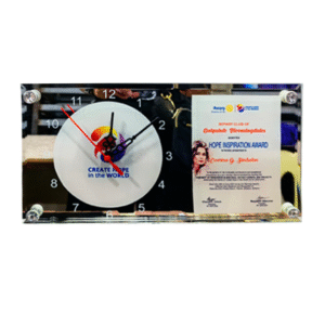 Glass Frame with Clock (Rectangle)