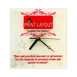 Glass Frame with Clock (Square)